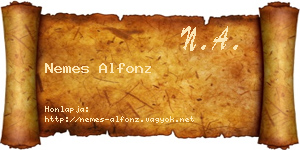 Nemes Alfonz névjegykártya
